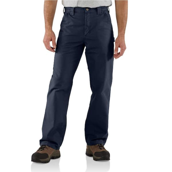 Carhartt Men's 36 in. x 36 in. Navy Cotton Canvas Work Dungaree Pant  B151-NVY - The Home Depot