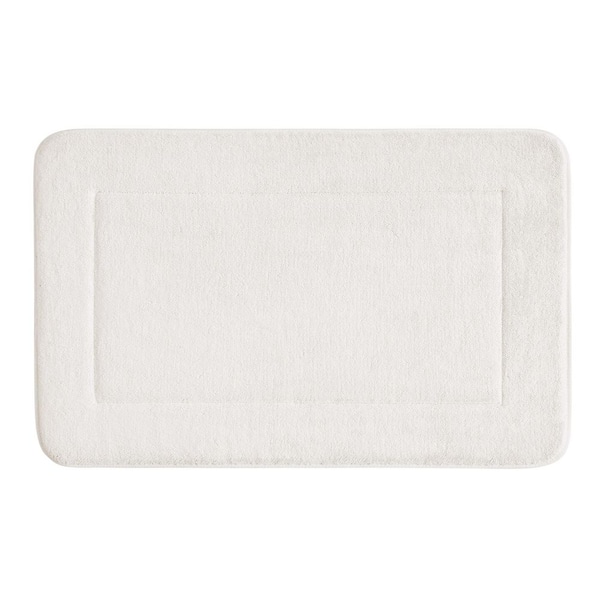 Terry Memory Foam White 17 in. x 24 in. Polyester Bath Rug