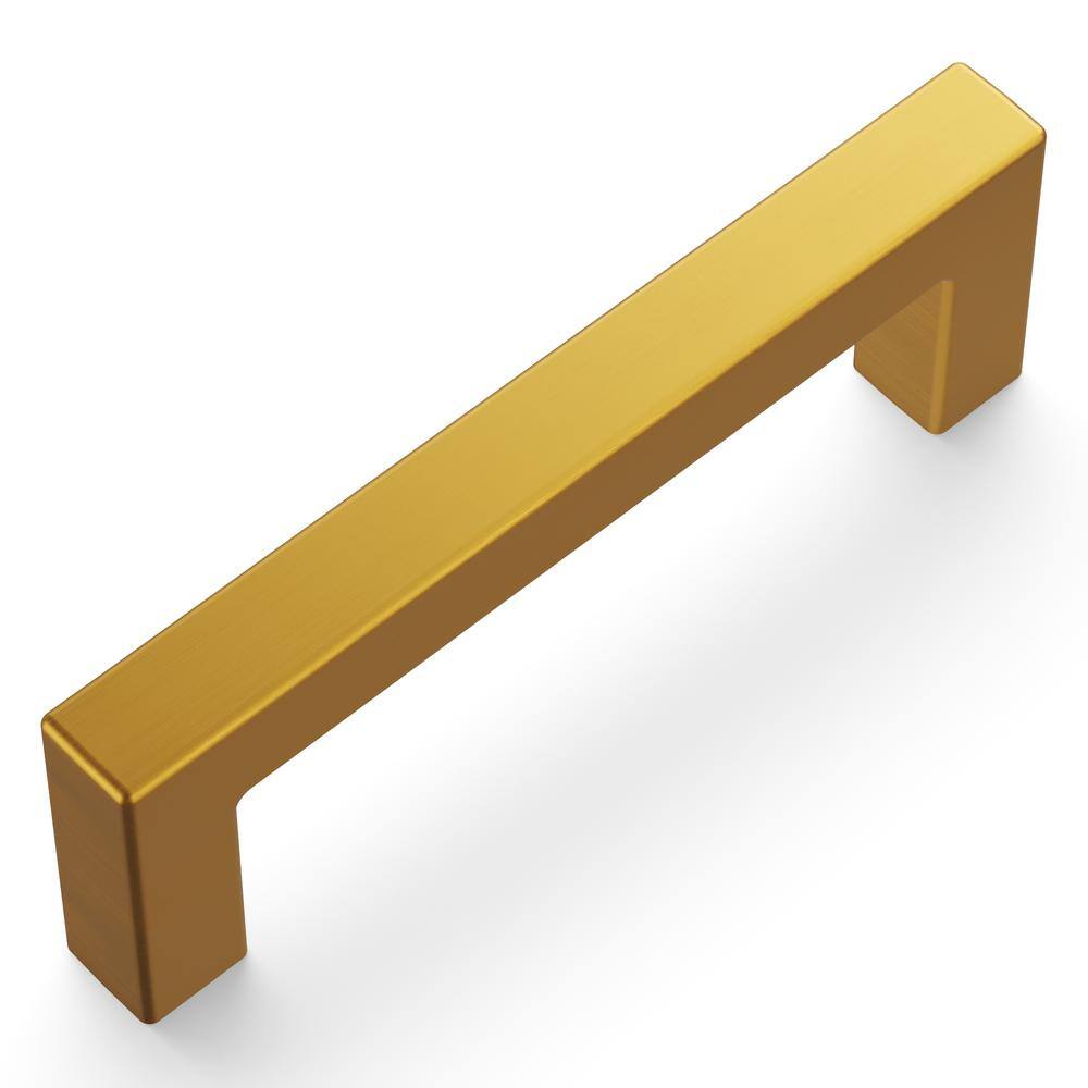 Brushed Golden Brass Modern Kitchen Cabinet Handles, 3"