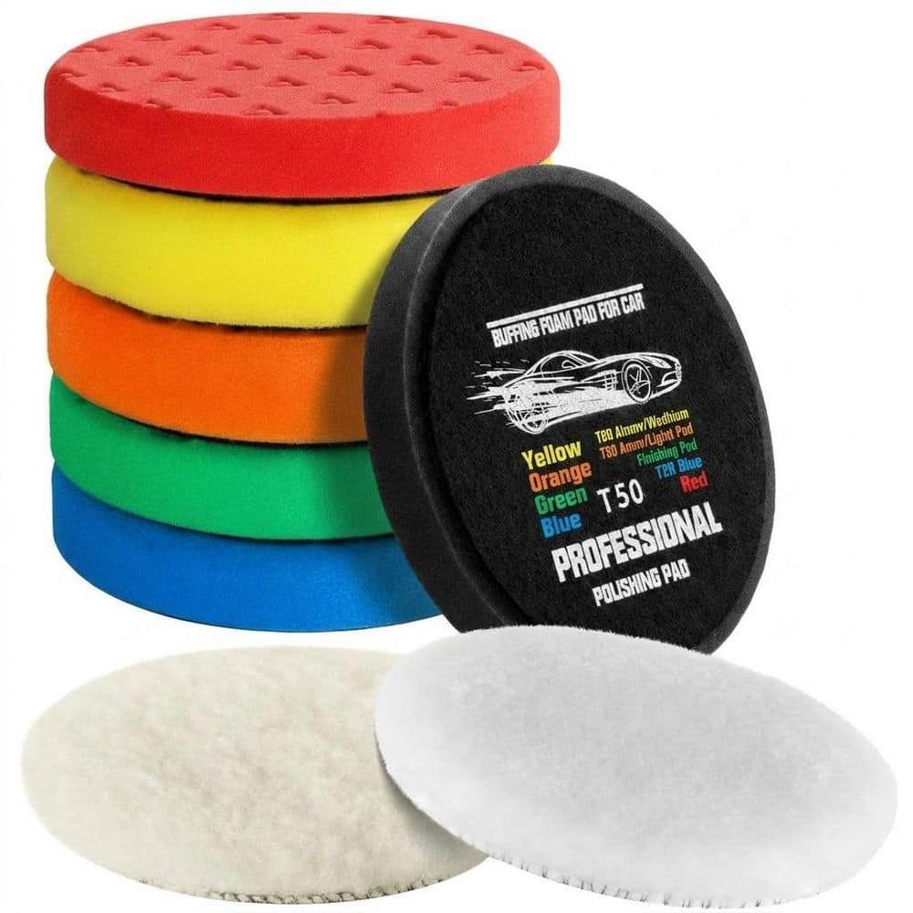 7.5 Inch Sponge and Wool Buffing Pads Kit with Heat Dissipation for Car Buffer Polisher (8 Pack) price history on PriceWatchPro