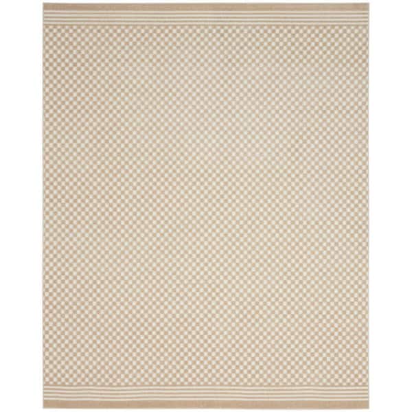 Nourison Casual Beige 8 ft. x 10 ft. Checker Contemporary Area Rug
