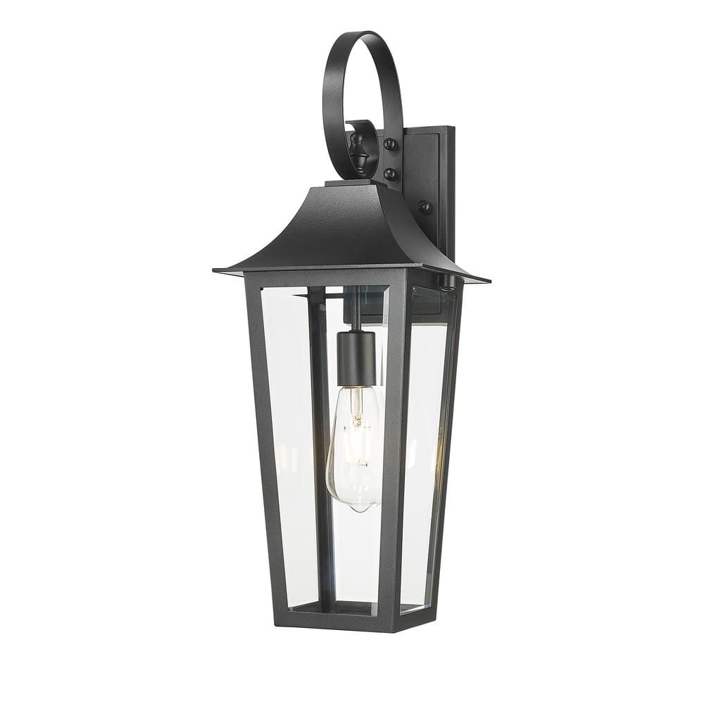Gannon 22.25 in. Black Outdoor Hardwired Wall Sconce with no bulbs included price history on PriceWatchPro