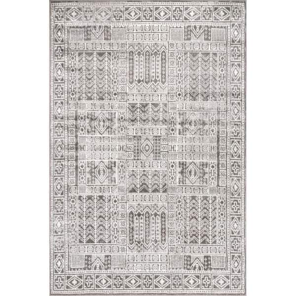 Irene Grey 3 ft. x 5 ft. Tribal Panel Accent Area Rug