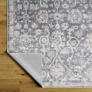 Eleni Dusty Blue Traditional 5 ft. x 7 ft. Indoor Area Rug