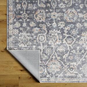 Eleni Dusty Blue Traditional 7 ft. x 9 ft. Indoor Area Rug