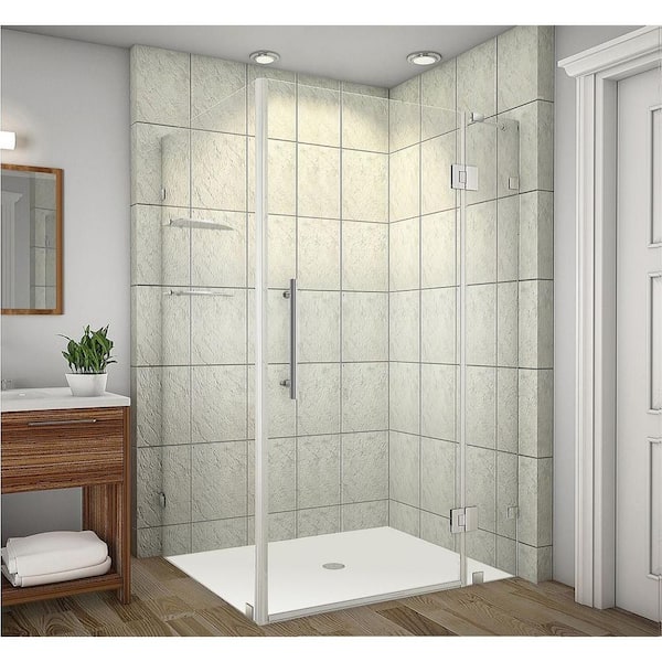Aston Avalux GS 48 in. x 72 in. Frameless Shower Enclosure in Chrome with Glass Shelves