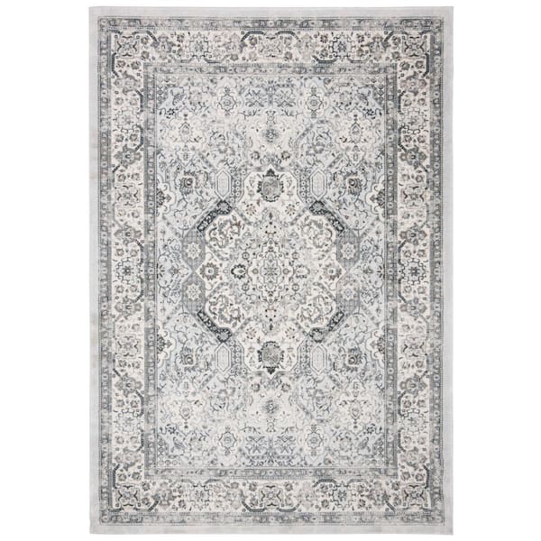 SAFAVIEH Isabella Dark Gray/Cream 9 ft. x 12 ft. Geometric Area Rug