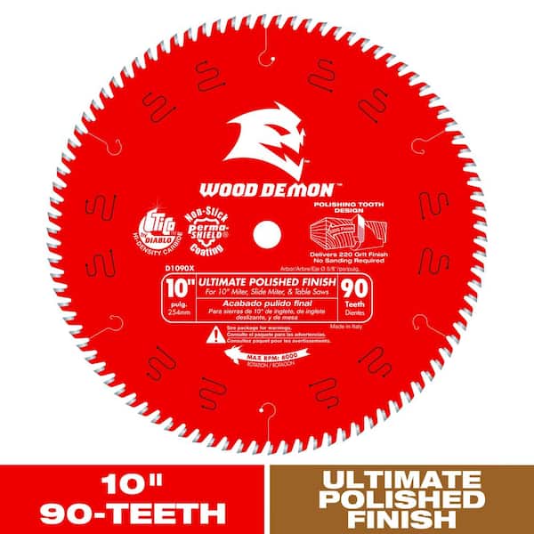 10in. x 90-Tooth Ultimate Polished Finish Saw Blade for Wood