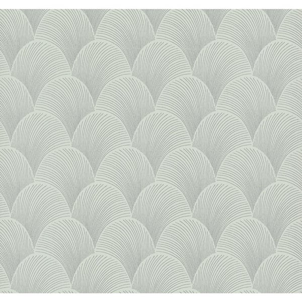Candice Olson Metallic Light Green Scallop Wallpaper