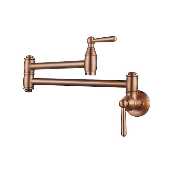 ALEASHA Wall Mounted Pot Filler with Double Joint Swing in Copper
