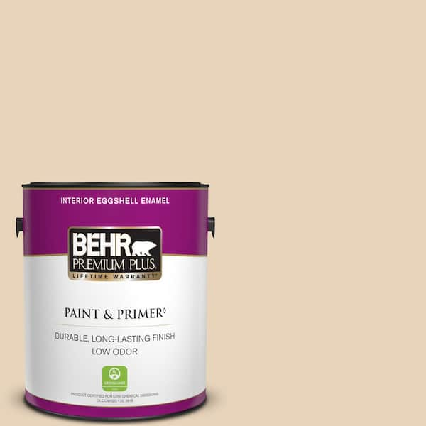 BEHR PREMIUM PLUS 1 gal. #S260-1A Cake Crumbs Eggshell Enamel Low Odor Interior Paint & Primer