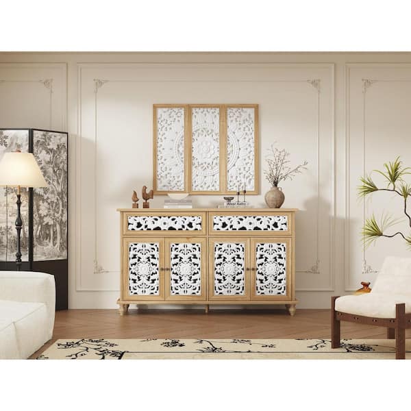 Ufufufufh181ページ FUFU&GAGA Light Oak 39 in. Accent Storage Cabinet with 4 Shelves