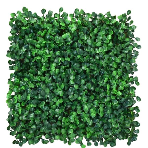 10 in. H x 10 in. W Green Indoor, Outdoor Artificial Boxwood Decorative Hedge Grass Wall Panel (12-Pack)