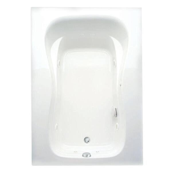 Aquatic Marratta 60 in. Acrylic Whirlpool Bathtub Right Drain Rectangular Alcove in White