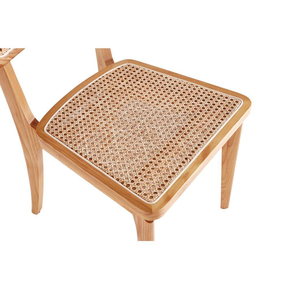 Giverny Natural Ash Wood and Rattan Armless Dining Chair