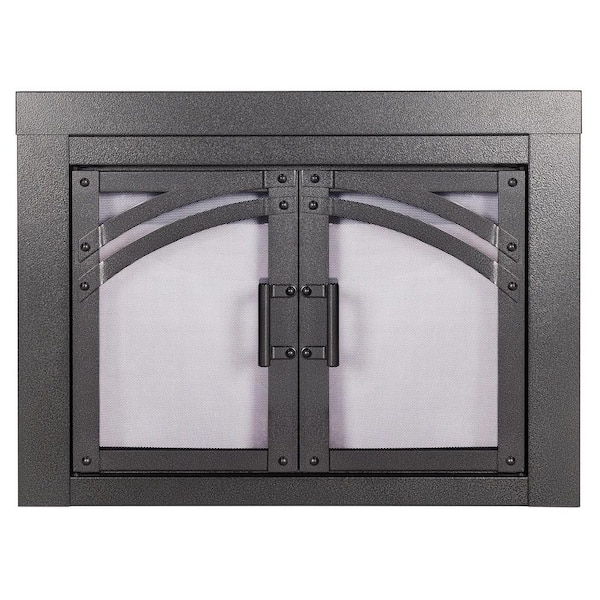 Pleasant Hearth Axel Small Glass Fireplace Doors AX1300 The Home Depot