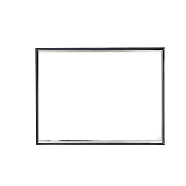 Grey 30 in. W x 40 in. H LED Rectangle Metal Framed Wall Mirror
