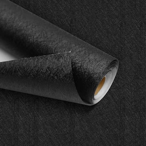 Black Vinyl Peel and Stick Wallpaper Roll - Adhesive Removable Paper for Wall/Cabinet, 2-Rolls (Covers 25.8 sq.ft.)