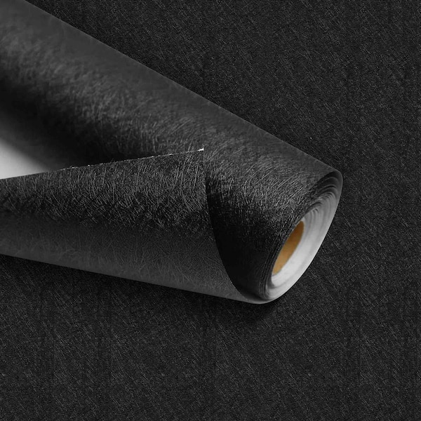 Black Vinyl Peel and Stick Wallpaper Roll - Adhesive Removable Paper for Wall/Cabinet, 2-Rolls (Covers 25.8 sq.ft.)