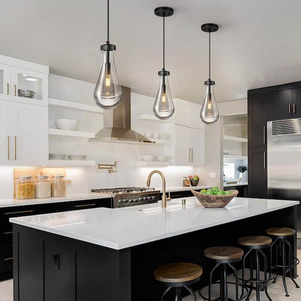 ZHLWIN Raindrop Pendant Lights Kitchen Island Set of 3 Teardrop