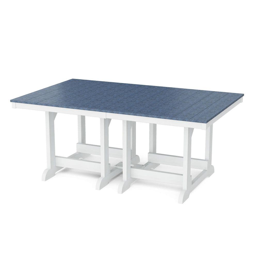 Heritage Patriot Blue and White HDPE Plastic 44 in. x 72 in. Outdoor Dining Table price history on PriceWatchPro