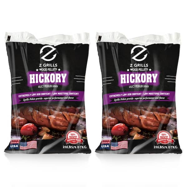 Hickory All-Natural Wood Grilling Pellets, 20 lb. Bag (2-Pack)