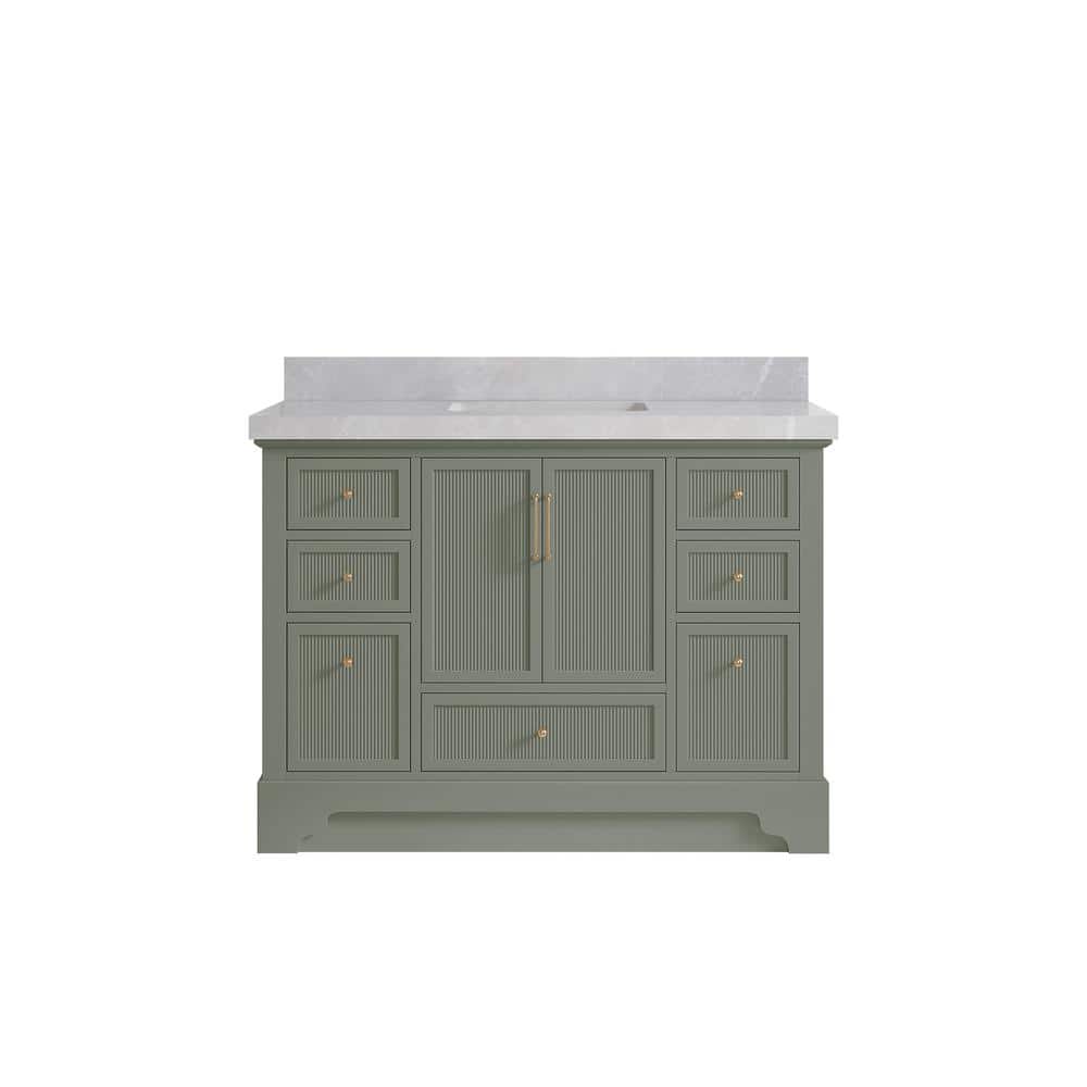 Alys 48 in. W. x 22 in. D x 36 in. H Single Sink Bath Vanity in Evergreen with 2 in. Pearl Gray Qt. Top price history on PriceWatchPro