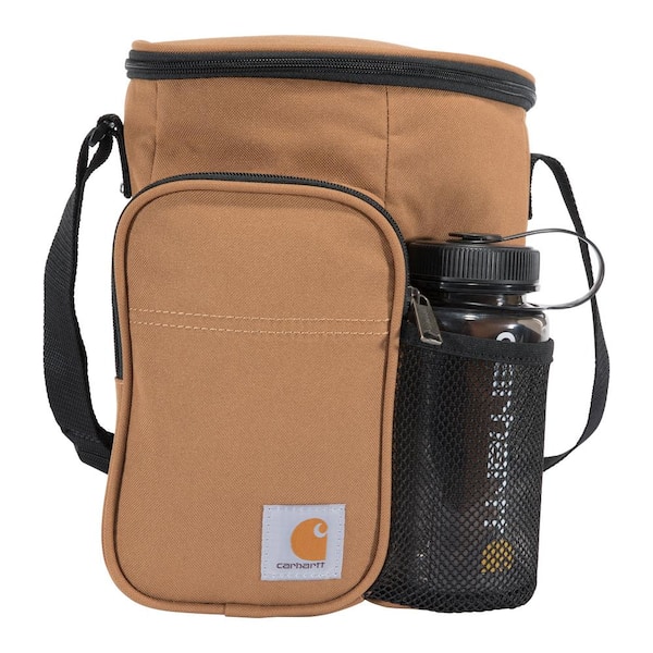 Carhartt 15 in. Insulated 10 Can Vertical Cooler + Water Bottle Backpack Brown OS