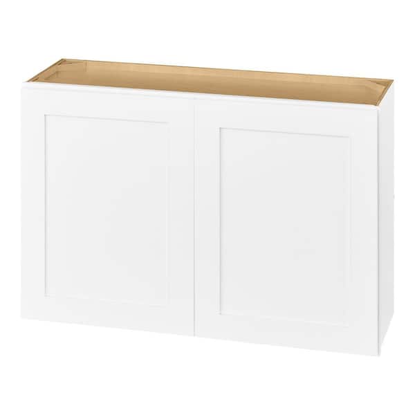 Hampton Bay Avondale 36 in. W x 12 in. D x 24 in. H Ready to Assemble Plywood Shaker Wall Bridge Kitchen Cabinet in Alpine White