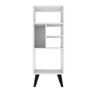 Warren Mid-High Bookcase 2.0 in White with Black Feet