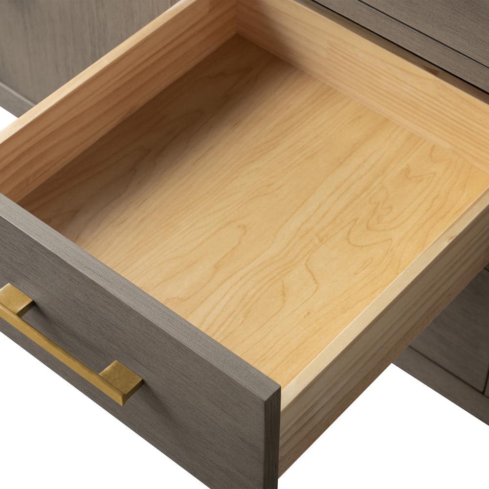 72'' Driftwood Gray Double Bathroom Vanity with Marble Top
