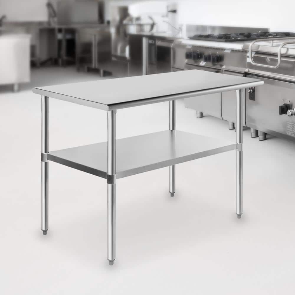 Heavy-Duty Stainless Steel Commercial Prep Table with Undershelf