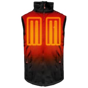 Men's Large Black Softshell 5-Volt Battery Heated Vest