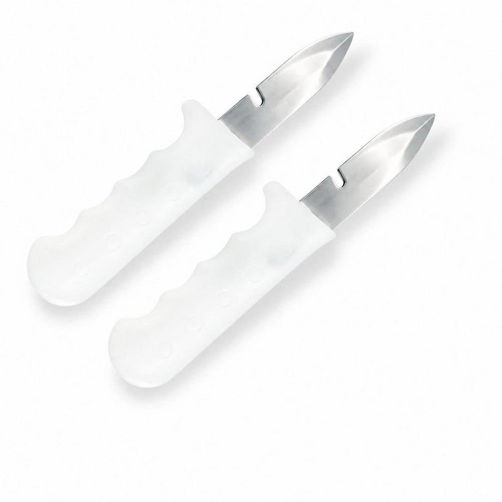 2-Piece Stainless Steel Oyster Knife Set with Non-slip Ergonomic Handle, Durable Blade for Shellfish Shucking