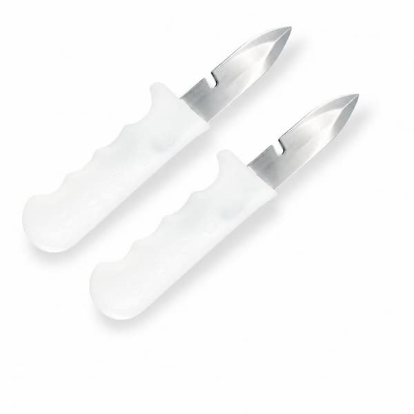 2-Piece Stainless Steel Oyster Knife Set with Non-slip Ergonomic Handle, Durable Blade for Shellfish Shucking