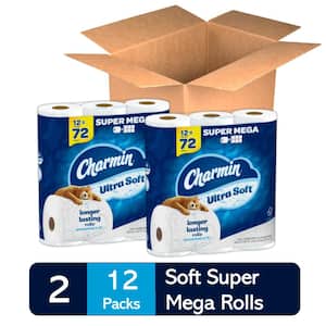 Ultra-Soft Super Mega Roll Toilet Paper (366-Sheets Per Roll, 12 Rolls)(Case of 2)