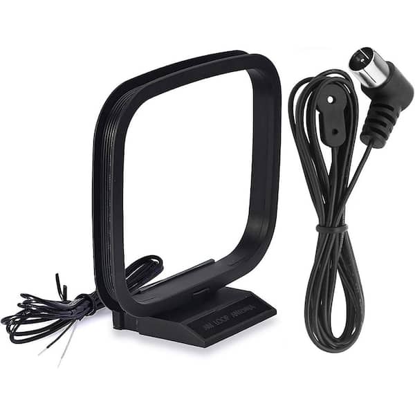 EKIEUDL 75 Ohm FM AM Antenna with F Type Connector and AM Loop for Indoor Home Radio Stereo Receiver System