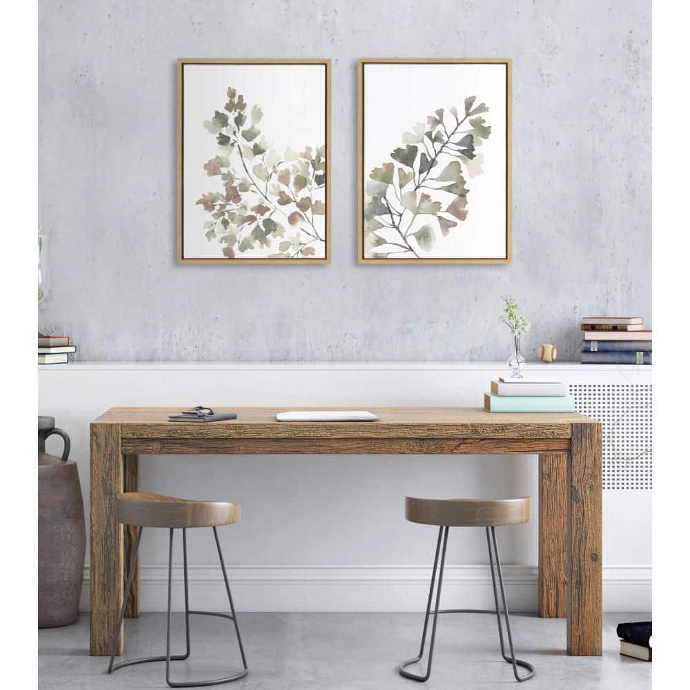 Natural Botanical Soft Splitfern and Maiden Canvas Art Set