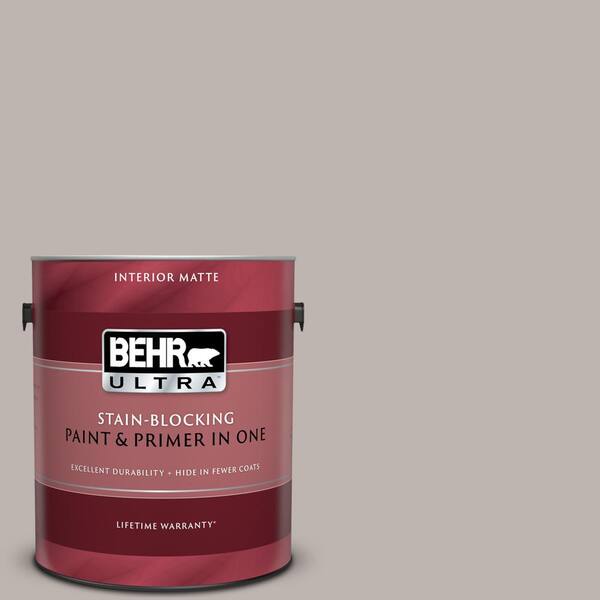 BEHR ULTRA 1 gal. #UL260-10 Graceful Gray Matte Interior Paint and Primer in One