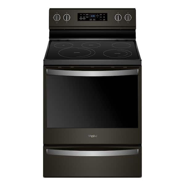 Whirlpool 6.4 cu. ft. Electric Range in Black Stainless with Frozen Bake Technology