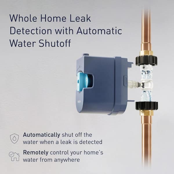 Flo 1.25 in. Smart Water Leak Detector with Automatic Water Shutoff Valve with Smart Water Detector (3-Pack)