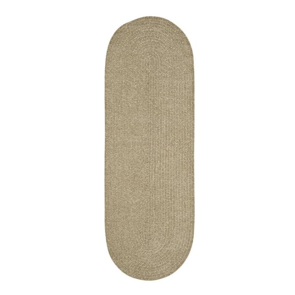 Chenille Braid Collection Dove 24" x 72" Runner 100% Polyester Reversible Solid Area Rug