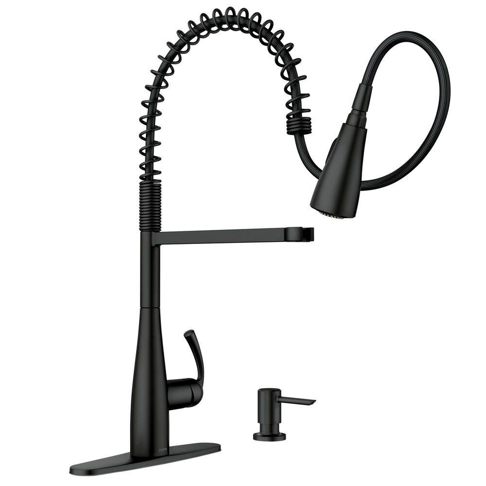 Matte Black High Arc Pull-Down Kitchen Faucet with Spray