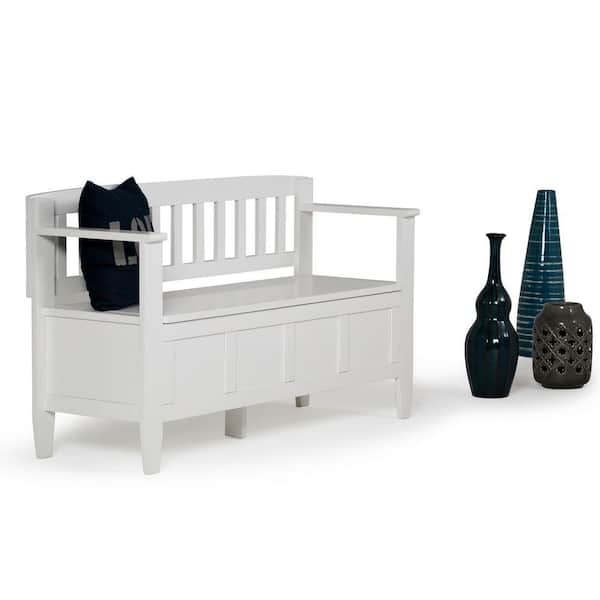High-Quality 99 Gal. White Wood Entryway\Outdoor Storage Bench High-Quality 99 Gal. White Wood Entryway\Outdoor Storage Bench