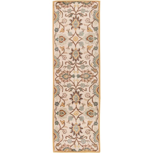 Livabliss Cambrai Taupe 3 ft. x 12 ft. Indoor Runner Rug