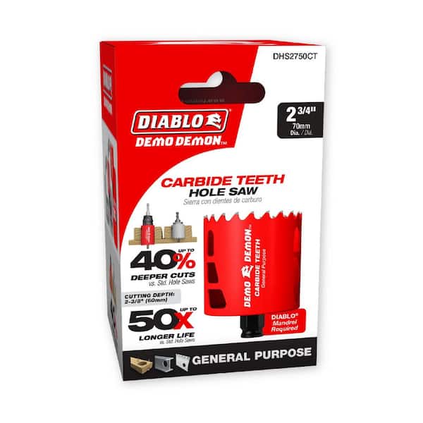 DIABLO 2-3/4 in. Carbide Hole Saw with 2-3/8 in. Cutting Depth