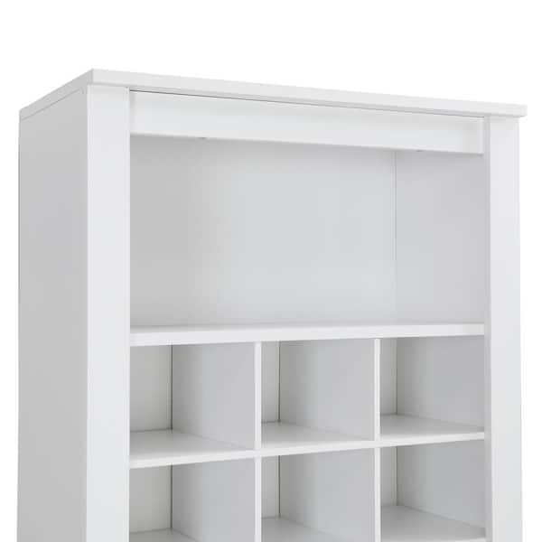 33.4 in. H x 31.5 in. W White Wood Shoe Storage Cabinet