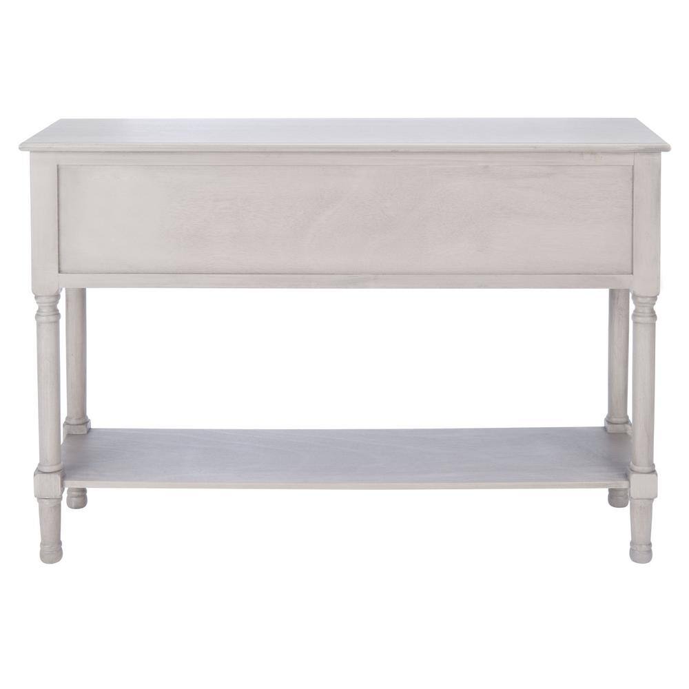 Greige Wood and Metal Hallway Table with Storage