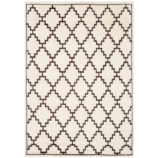 Mosaic 5 ft. x 8 ft. Beige/Charcoal Tribal Area Rug