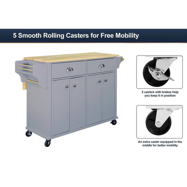 Linon White Wood Base with Mdf Granite Top Rolling Kitchen Cart (27-in x 18-in x 36-in)